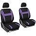 OxGord 21pc Black & Purple Flat Cloth Seat Cover and Carpet Floor Mat Set for Car Pick-Up Truck SUV Van Sedan Hatchback , Airbag Compatible, Split Bench, Steering Wheel Cover Included