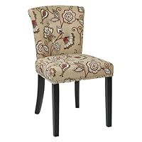 AVE SIX Kendal Tufted and Inner Spring Chair with Nailhead Detail and Solid Wood Legs, Avignon Bisque Fabric