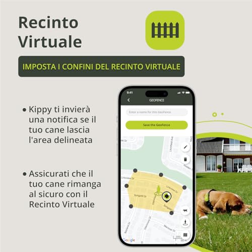 Kippy DOG | GPS for Dogs - Waterproof Dog Tracker with GPS for Collars - Activity Tracker and Health of Your Dog, with Virtual Fence and Notifications - Green