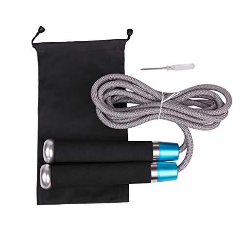 JAKAGO Professional Weighted Jump Ropes (1.41LB) Adjustable Speed Skipping Rope, Ball Bearings & Anti-Slip Handles Jump Rope for Pro Sports Boxing MMA Cardio Training fits Men Women and Kids (Blue) - Thumbnail 6