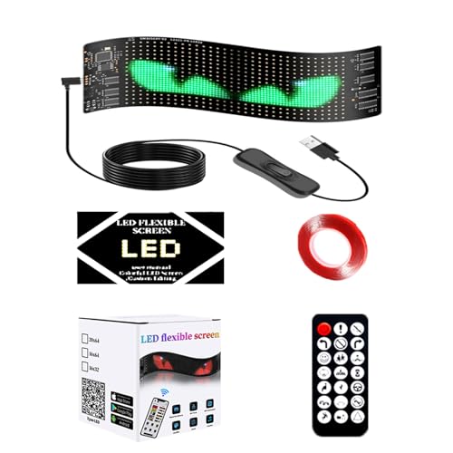 Photo 1 of 1 Pack 6.8"x2.75" LED Devil Eyes Light Sign for Cars, Ojos Led para Carro, Remote/App Control, USB-Powered Flexible Panel, Custom Dynamic Patterns for Windows of Cars SUVs Small Medium Truck