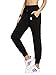SweatyRocks Women's Sweatpants Yoga Workout Athletic Joggers Pants with Pockets (Large, #Black)