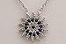 Sun Shape Special Design Turkish Evil Eye Handmade 925 Sterling Silver Round Cut Sapphire White Topaz Rhodium Necklace
