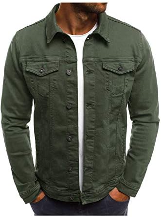 Hakjay Mens Unlined Cotton Jacket Slim Fit Coat Long Sleeve Outerwear