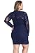 Cfanny Women's Lace Nude Illusion See Through Sleeves Bodycon Dress,Royal Blue,XXL