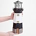 Bits and Pieces - Solar Lighthouse Outdoor Sculpture - Garden Décor and Lighting - Hand Painted Durable Resin - Illuminate Your Patio, Yard or Poolside with This Decorative Solar Light Statue