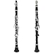 Mendini by Cecilio MCT-JE2 Black Ebonite Bb Clarinet w/ 2 Barrels, 1 Year Warranty, Stand, 10 Reeds, Pocketbook, Mouthpiece, Case, B Flat (Ebonite) (black)