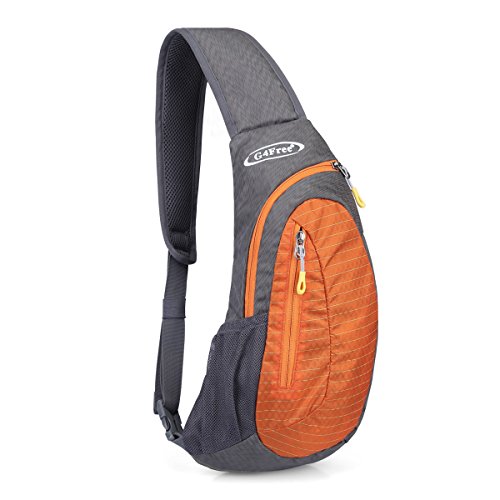 G4Free Sling Bags Men Shoulder Backpack Mini Chest Day Bag Kids Small Cross Body (Grey-Orange)