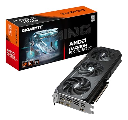 Gigabyte Radeon RX 9060 XT GAMING OC 8G Graphics Card - 8GB GDDR6, 128bit, PCI-E 5.0, 3320 MHz Core Clock, 2 x DisplayPort, 1 x HDMI, GV-R9060XTGAMING OC-8GD