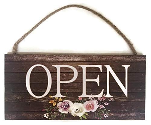 Reversible Open Closed Business Sign, Pretty Boutique Open Closed Sign, Boutique Signage, Rustic, Wooden Door Sign