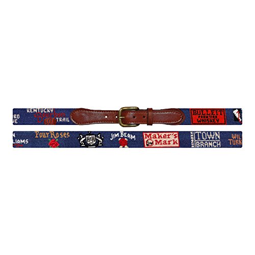 Smathers & Branson Men's Needlepoint Belt 36 Kentucky Bourbon Trail/Classic Navy - Image 3