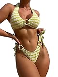 WDIRARA Women's Striped Smocked Tie Side Ring 2