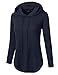 Doublju Loose Fit Pullover Hoodie With Kangaroo Pocket (Made In USA / Plus size available) NAVY 2XL