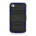 iSee Case Hybrid Faceplate Hard Plastic Protector Snap On Skin Cover Case with Stand for Apple iPod Touch 4 - Blue/Black