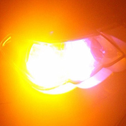 TUINCYN Amber T10 W5W LED Bulb 3014 27SMD Canbus Error Free Wedge Light Used for External Sidemarker Reverse Parking Tail Light Brack Light Stoplight Interior RV Camper Bulb(Pack of 4)