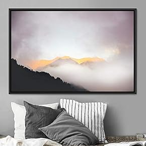 signwin Framed Canvas Wall Art Foggy Mountains Aerial...