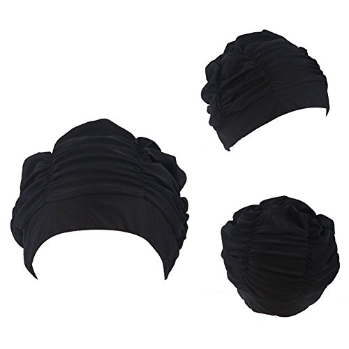 Newest trent Unisex Adult Resilience Pleated Design Nylon Breathable Swim Bathing Cap- 16 Colors