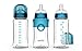 Smilo Baby Bottles, Aqua, Smooth Flow Anti-Colic Feeding, 10 Ounce with Stage 0 Nipples (Pack of 3)