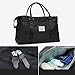 Travel Weekender Bag For Women Men Large, Black Duffle Bag, Overnight Shoulder Bag, NICE COM SUPPLY, Fit 15.10 laptop with Dry Wet Pocket