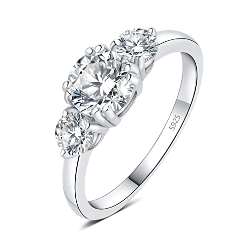 JewelryPalace Women's Solitaire Ring with Oval Cut Moissanite, Engagement Ring 925 Sterling Silver Simulated Diamond, Classic Girl Promise Ring with Stone, Bridal Jewellery Set