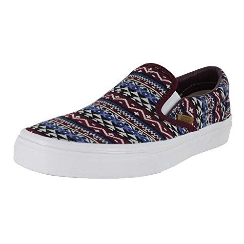 Vans Unisex Classic Slip-On (Blanket Wve) Prt Ryle/Bdb Skate Shoe 5 Men US / 6.5 Women US