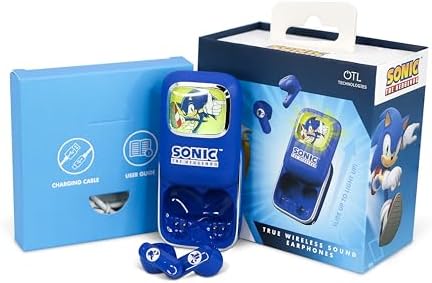 Sonic The Hedgehog Slide TWS Ecouteurs avec boitier de Recharge