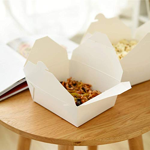 Take Out Boxes 45 Oz White Chinese Take Out Containers 40 Pack Microwaveble Folding Natural Food
