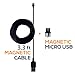 SOJITEK Genuine Detachable Magnetic Charging Charger (No Data Sync, No Fast Charge) 3.3FT (2A) Cable with Micro USB/Android Phone Magnetic Connector for Micro USB 2.0 A Male to Micro B