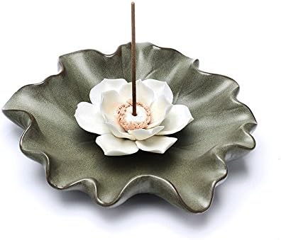 XDOBO Lotus Flower Ceramics Incense Burner Holder Gifts &amp; Decor (A)