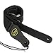 Donner DR-1 Soft Cotton Guitar Strap for Bass Acoustic Electric Guitar with Pick Pocket Genuine Leather End Black 2” Wide Gift for Guitarists