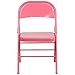 Flash Furniture HERCULES COLORBURST Series Bubblegum Pink Triple Braced & Double Hinged Metal Folding Chair