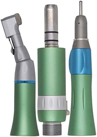 Slow Speed Hand Instrument Set Contra-anglel, Nose-cone and 2 Holes Air Motor (Green)