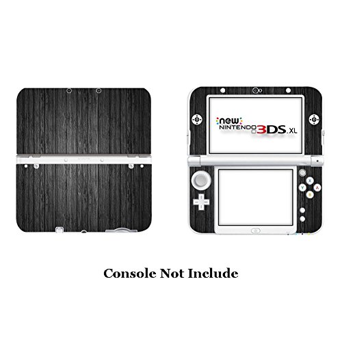 SKINOWN Vinyl Cover Decals Skin Sticker for Nintendo New 3DS XL - Black Wood Grain