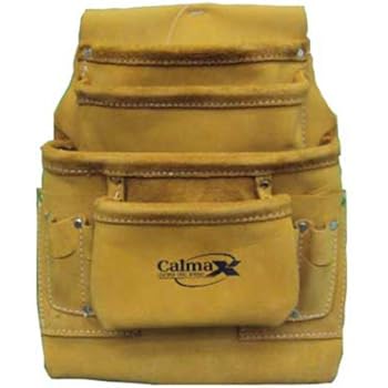 12.5" X 10" LEATHER CARPENTER NAIL & TOOL BAG WITH 10 POCKETS