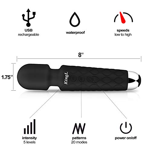 KingL Super Powerful Personal Wand Massager Handheld Cordless Waterproof Magic Massager for Body ... ...