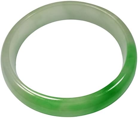 Women Nature Handmade Green White Jade Jadeite Bracelet Bangle
