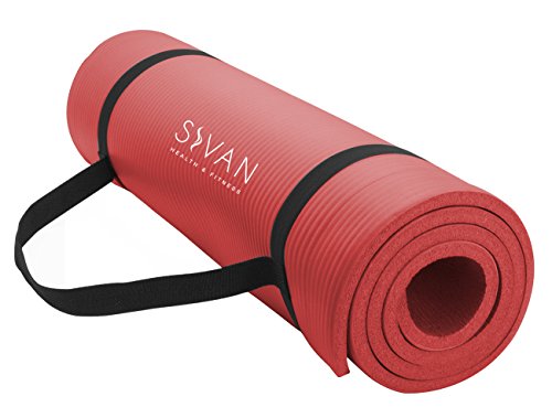 Sivan Health and Fitness NBR Yoga and Pilates Mat (Red)
