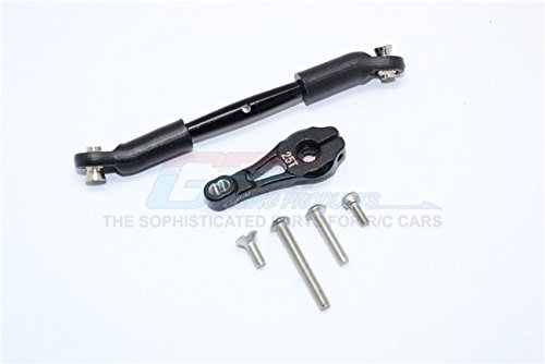 GPM Traxxas TRX-4 Trail Defender Crawler Upgrade Parts Aluminum Servo Horn With Steering Link - 8Pcs Set Black