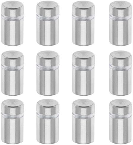 TEZONG 3/4" x 1" Standoffs Hardware Mounts for Glass,Sign Holders Barrel Screws Advertising Standoff Nails Stainless Steel;Project Your Pictures, Graphics and Signage 12 Packs