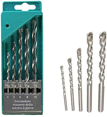 RESKA Masonry Drill Bit Set for Concrete and Brick Wall Drilling - Pack of 5