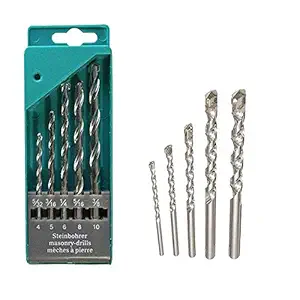 Gopinath Autolink 5 Pcs Masonry Wall Drill Bit Set with Round Shank & Industrial Strength Carbide Tip for Tile, Brick, Cement, Concrete, Plastic & Wood (4mm-10mm)