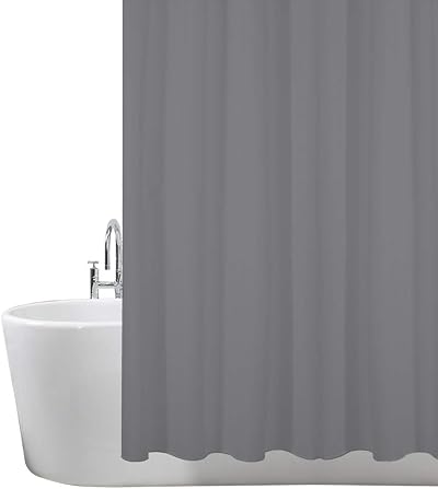 ANSIO Shower Curtain Charcoal Grey 180x180 cm Mould Resistant Water Repellent