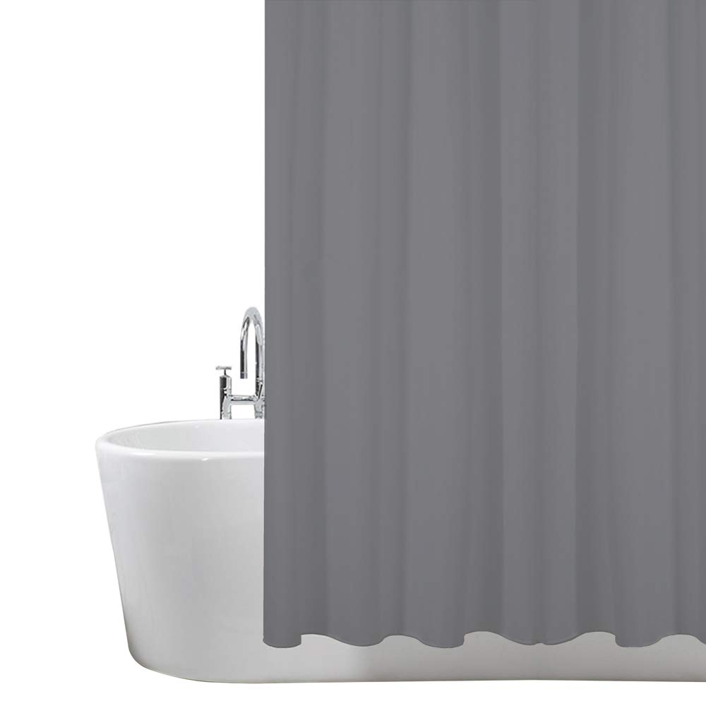 ANSIO Shower Curtain for Bathroom - Mould and Mildew Resistant - Charcoal Grey, 180 x 180 cm (71 x 71 Inch) - Pack of 2 | Water Repellent Fabric | 100% Polyester