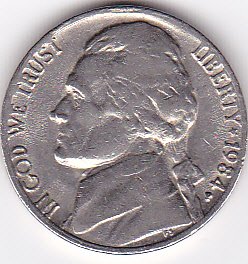 1984-P Jefferson Nickel Coin