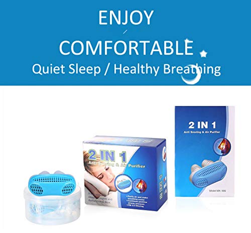 Upgrade 2-in-1 Anti Snoring Devices, Snoring Solution Nasal Dilator Nose Vents Plugs Clip Stop Snoring Aids Snore Stopper Reduce Snoring Sleeping Aid Device for Ease Breathing Comfortable Sleeping