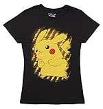 Pokemon Pikachu Juniors Womens T-shirt (Black, Medium)