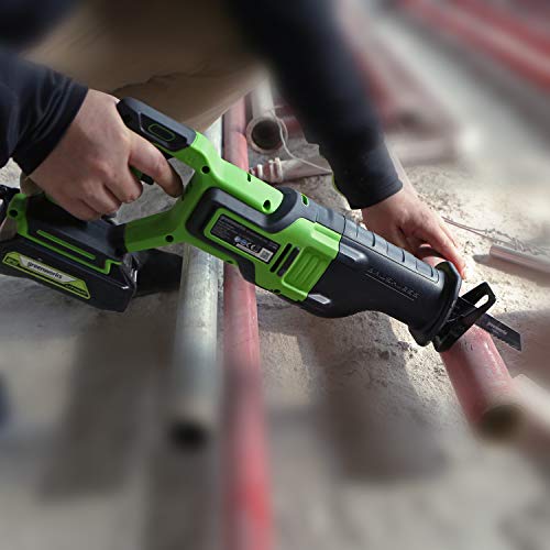 Greenworks 24V Akku-Reciprosäge ohne Batterien und Ladegerät, mit variabler Drehzahl von 0 bis 2700 RPM, 2 Sägeblätter… – Bild 5