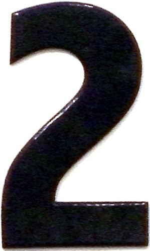 Bold Black Reflective Mailbox or House Number - 2 - Size 2" (select - size (2"- 6") and digit (0-9) below) - Thick, Die-cut Exterior Grade Gasket-like PVC - not Metal or Rigid Plastic