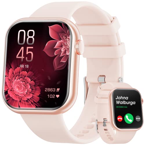 Montre Connectée Homme Femme avec Appels Bluetooth,1.85\'\' Sports Smartwatch Moniteur de Sommeil/Fréquence Cardiaque Tension Artérielle,IP68 étanche Montre Intelligente Connecté pour Android iOS