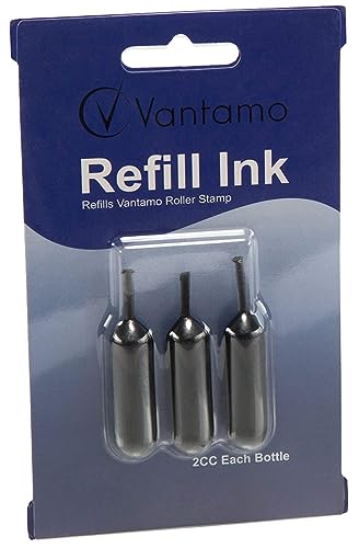 Ink Refill - for Vantamo Identity Theft Protection Roller Stamp Wide Kit (3-Pack Refills)